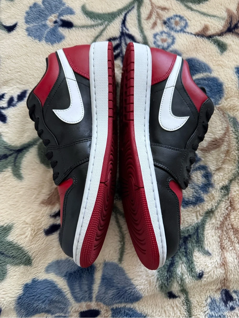 Jordan Men’s Low-Top Sneakers in Black and Red